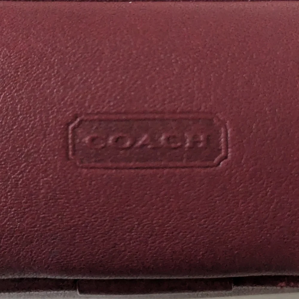 Vintage Coach Burgundy Leather Cosmetic Case Pouch Clutch